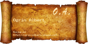Ogrin Albert névjegykártya
